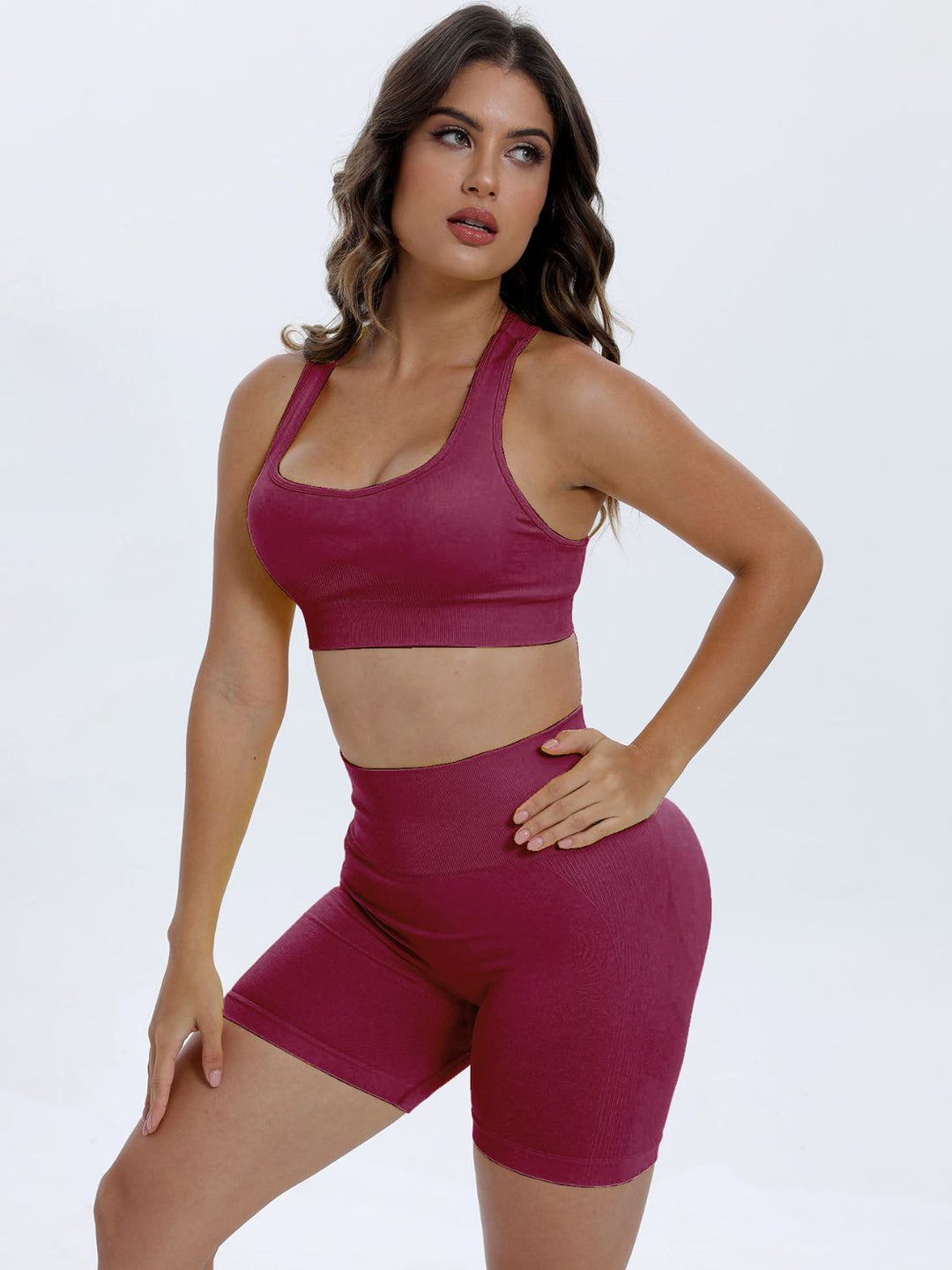 Vweda Scoop Neck Wide Strap Top and Shorts Active Set