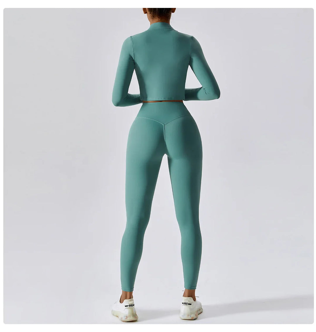 Zipper Yoga Sportswear Set for Women