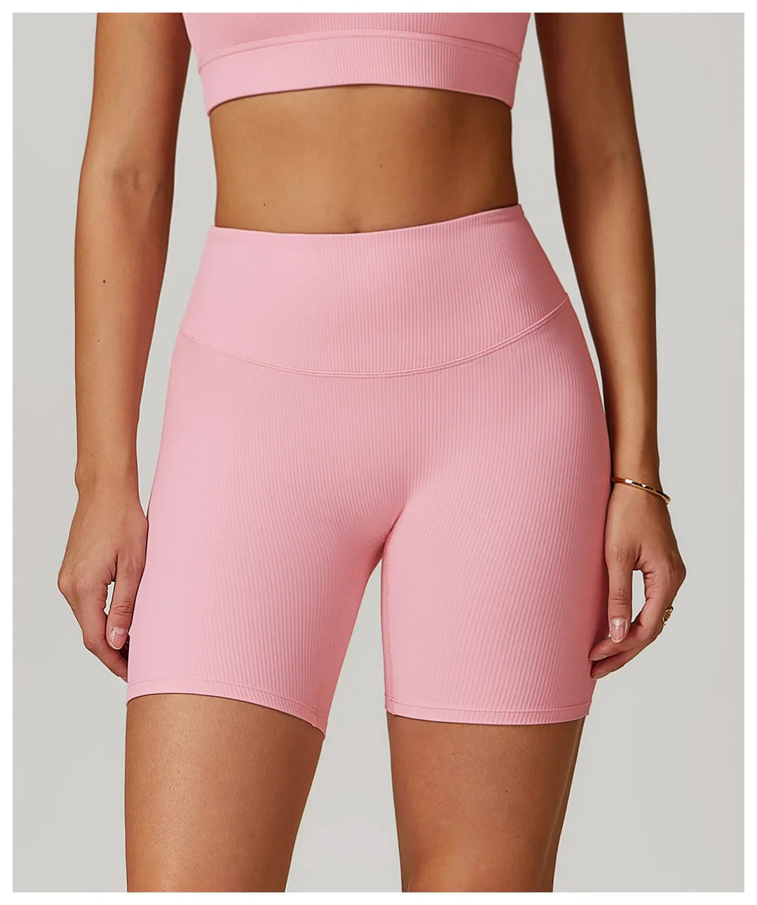 Ribbed High Waist Scrunch Butt Yoga Shorts