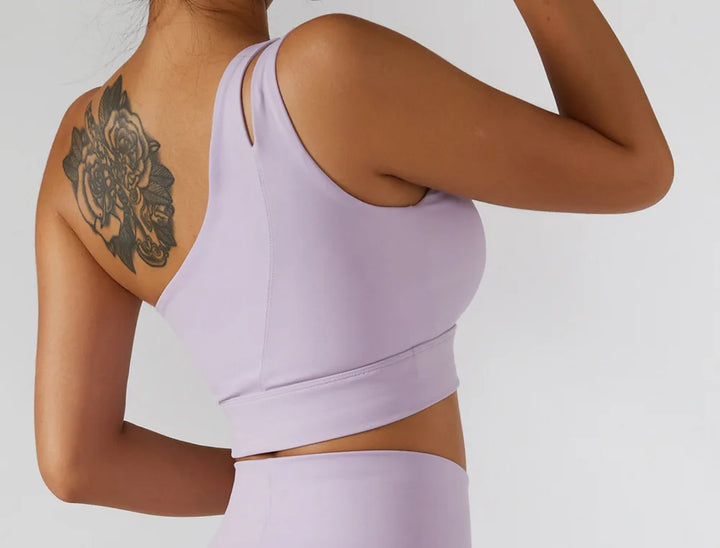 High Stretch Comfy One-Shoulder Sports Bra