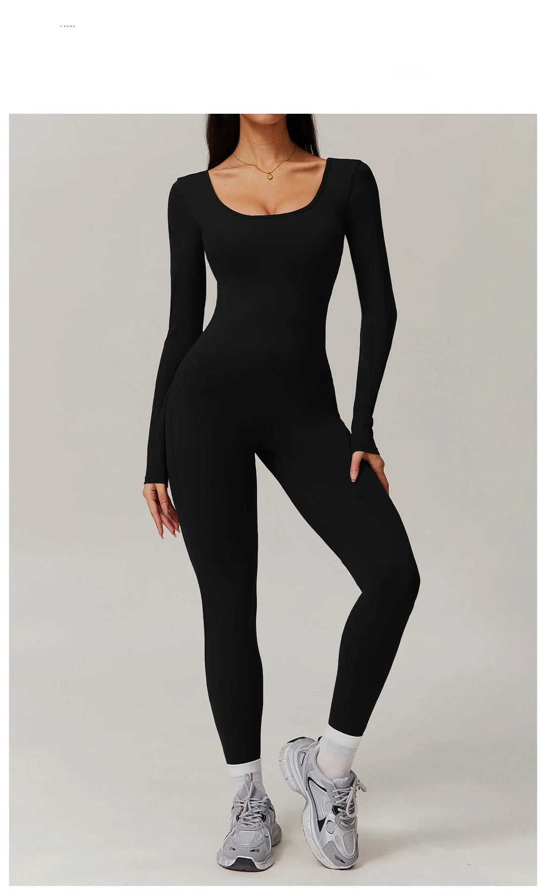 Long Sleeve Sexy Back U Jumpsuit