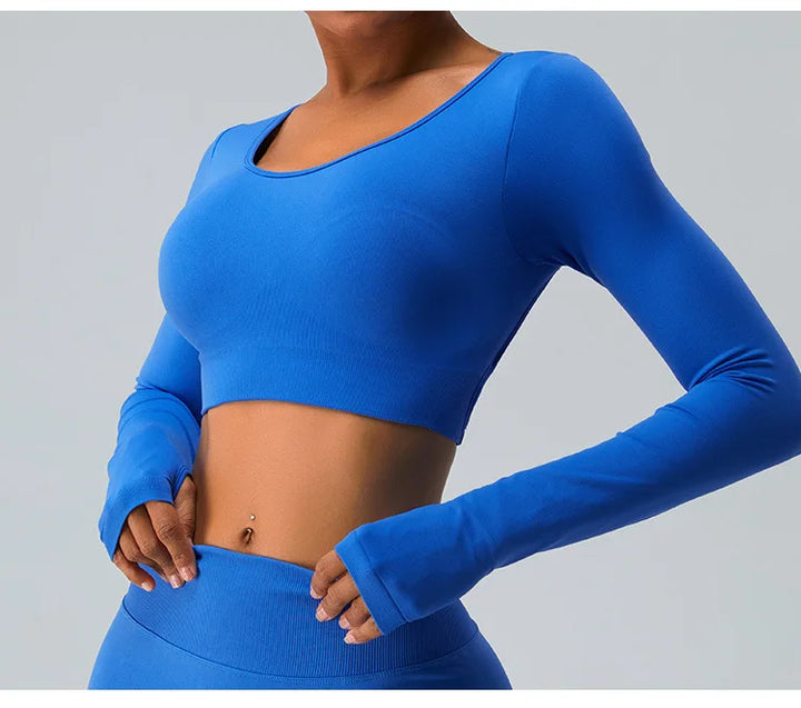 Sexy Seamless Yoga Long Sleeve T-Shirts