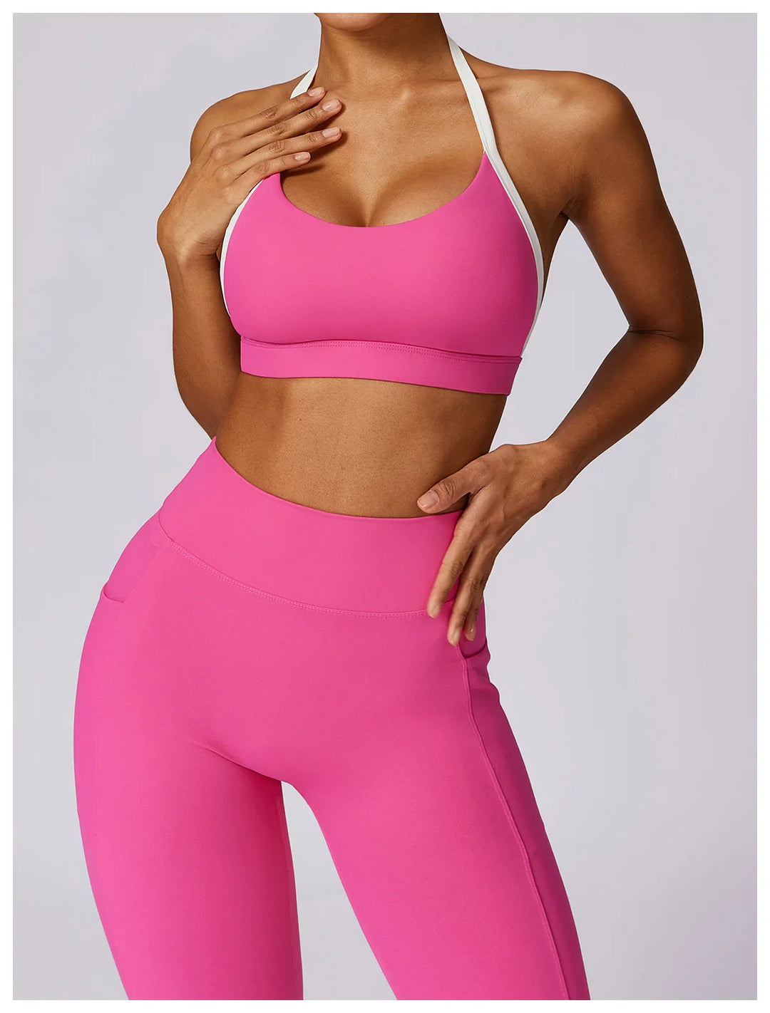 Tracksuit Push Up Sport Bra with High waist Leggings 2PCS Set