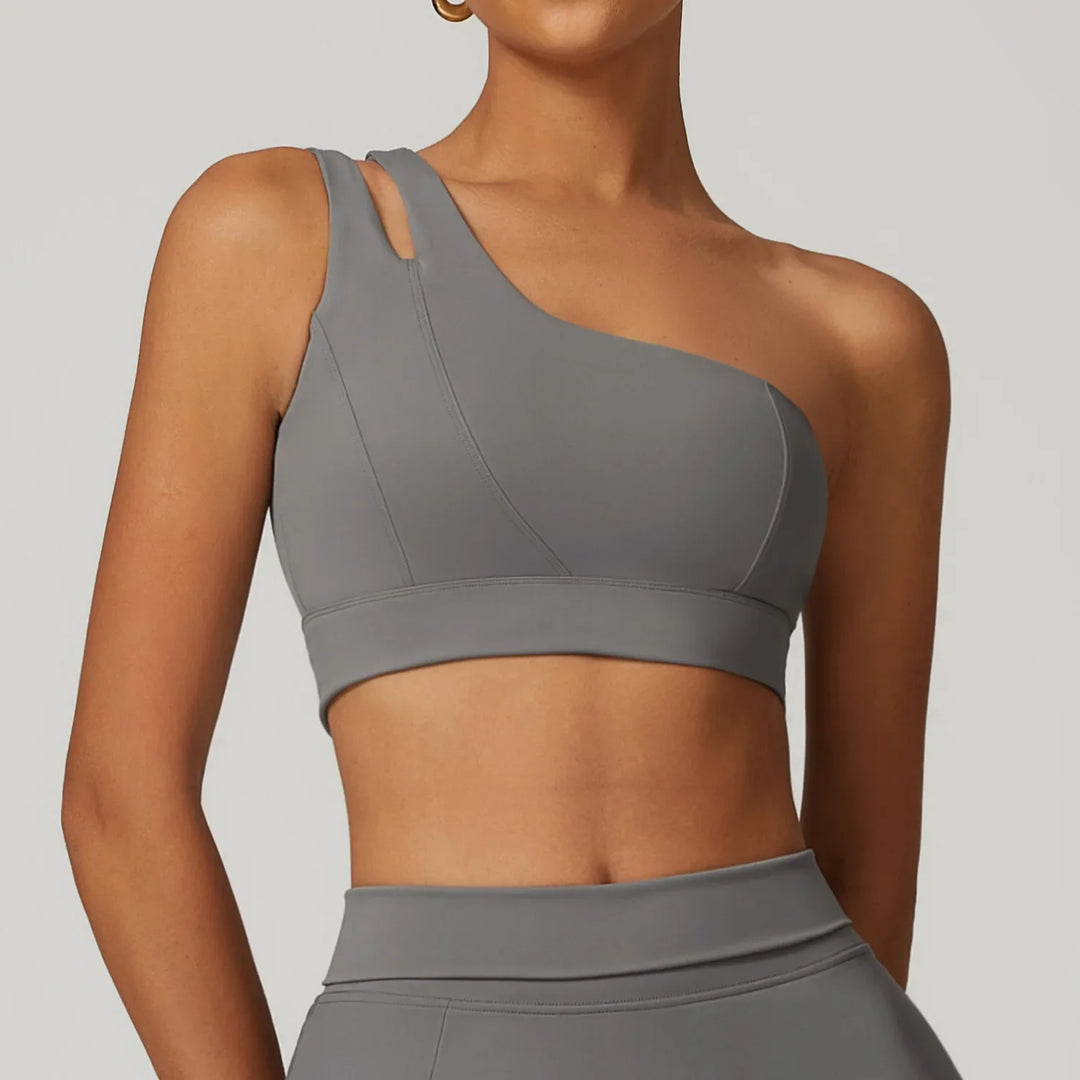 High Stretch Comfy One-Shoulder Sports Bra