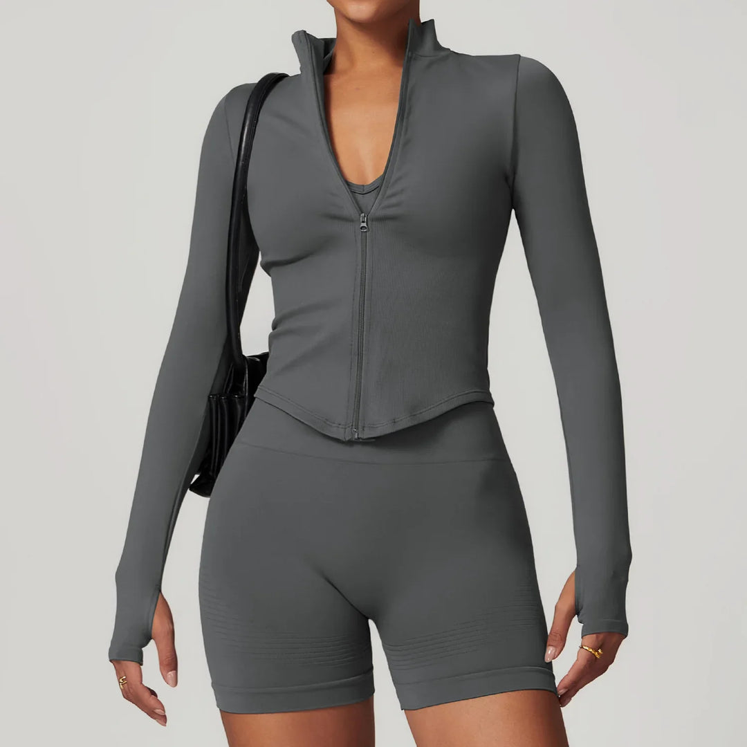 Long Sleeved Seamless Zipper Active Jacket