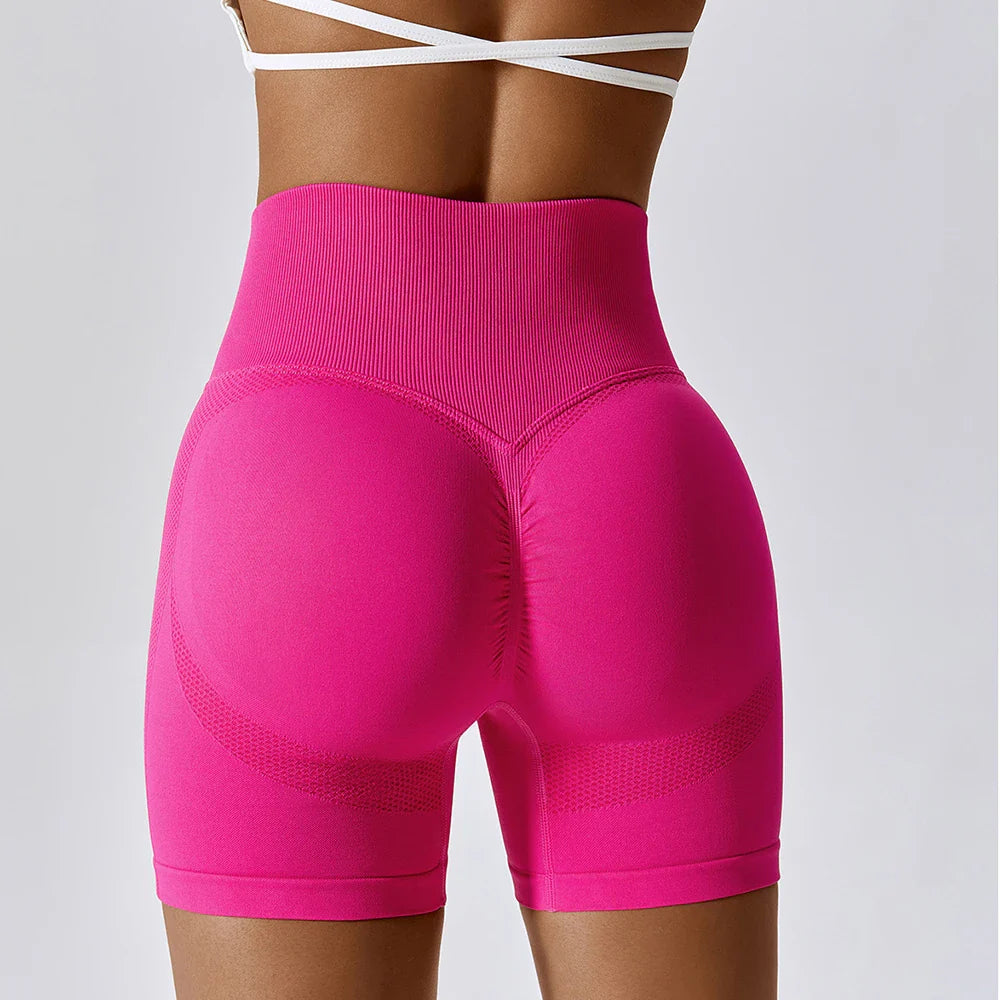 Seamless Peach Hip-Lifting High Waist Shorts