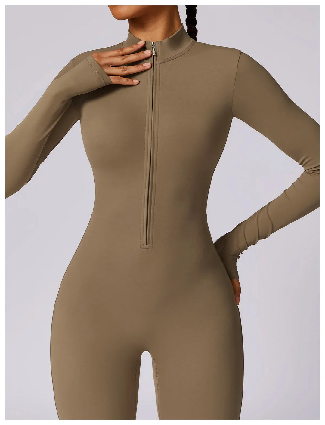 Long Sleeved Zipper Training Jumpsuit