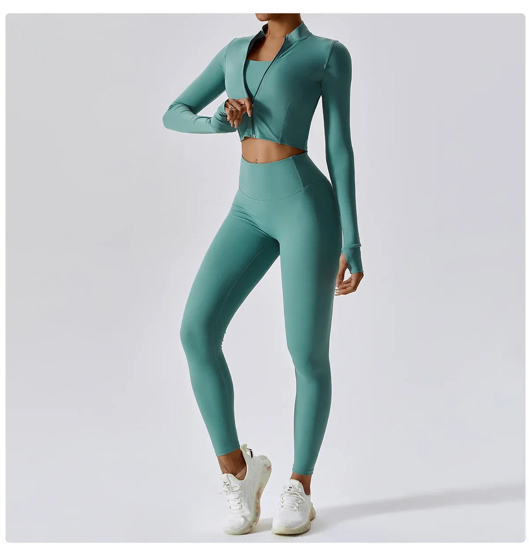 Zipper Yoga Sportswear Set for Women