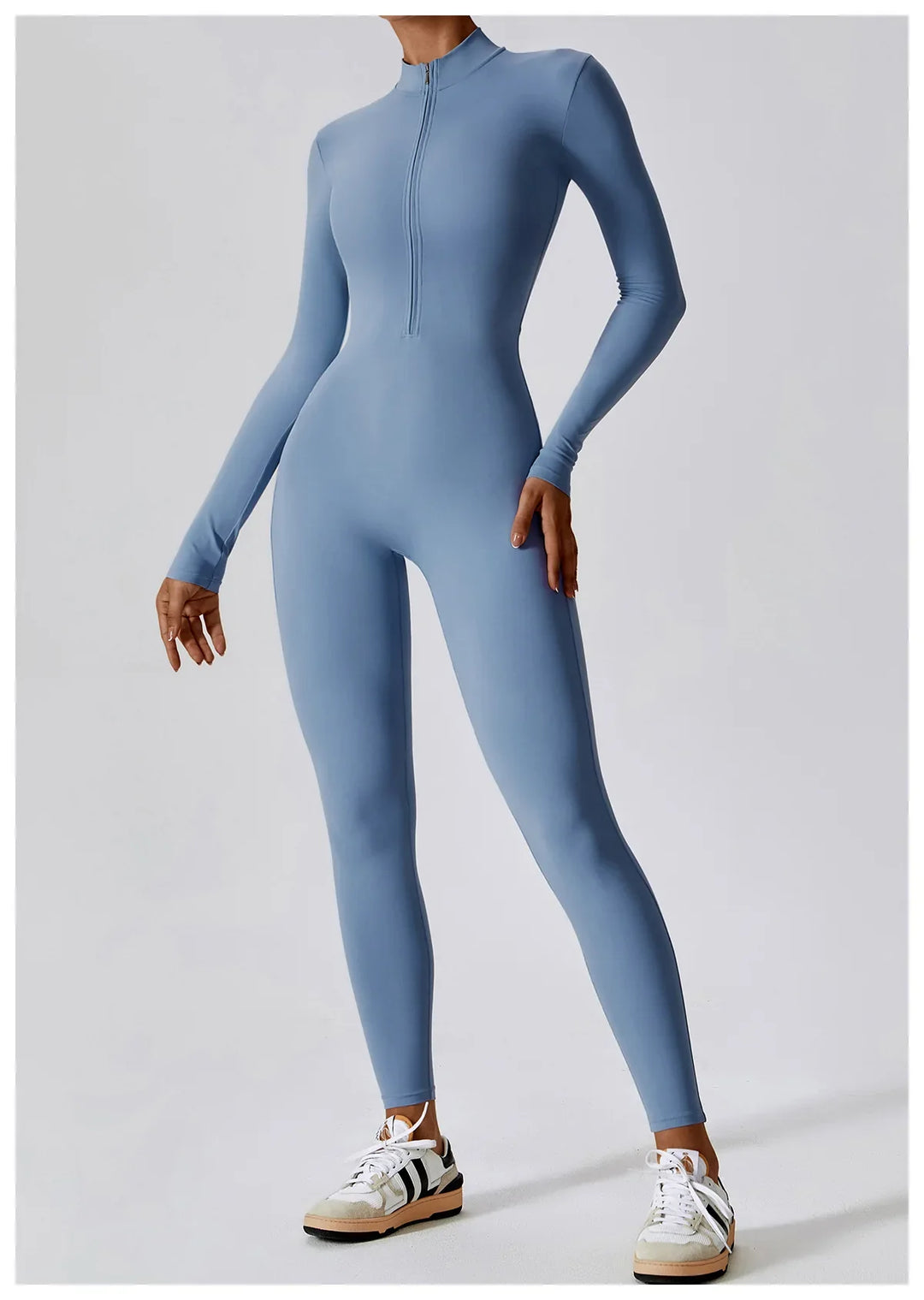 Long Sleeved Zipper Training Jumpsuit