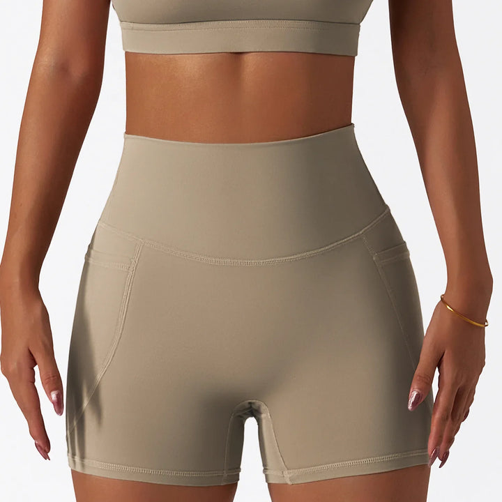 Butt Lift Elastic Yoga Shorts with High Waist