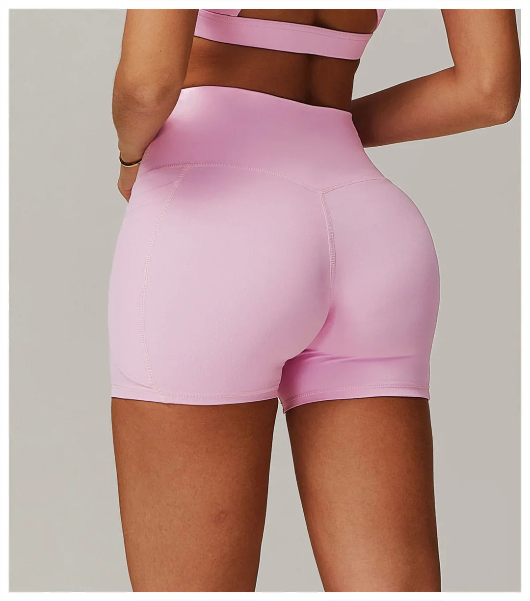 Butt Lift Elastic Yoga Shorts with High Waist