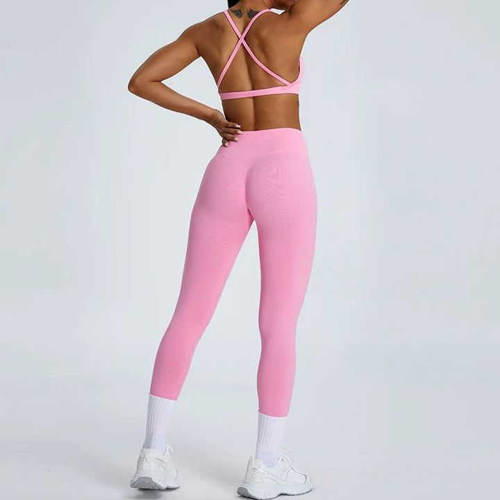 Sexy Cross Strap Seamless Sports Bra