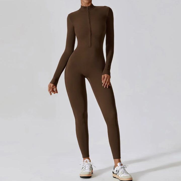 Long Sleeved Zipper Training Jumpsuit