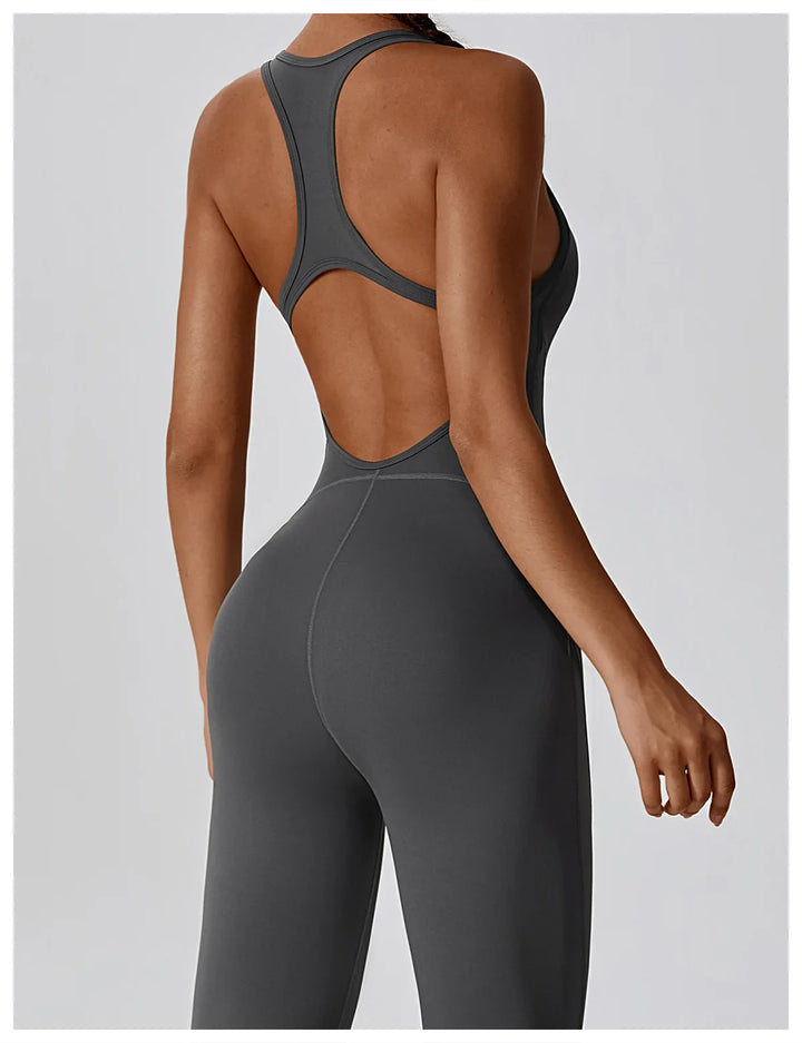 Sleeveles V Back Yoga Jumpsuit