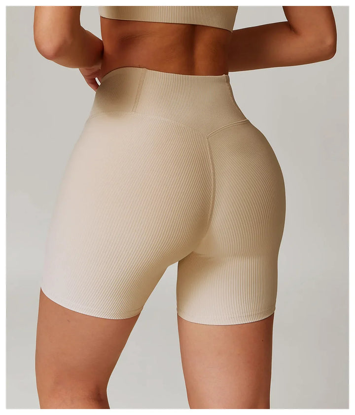 Ribbed High Waist Scrunch Butt Yoga Shorts