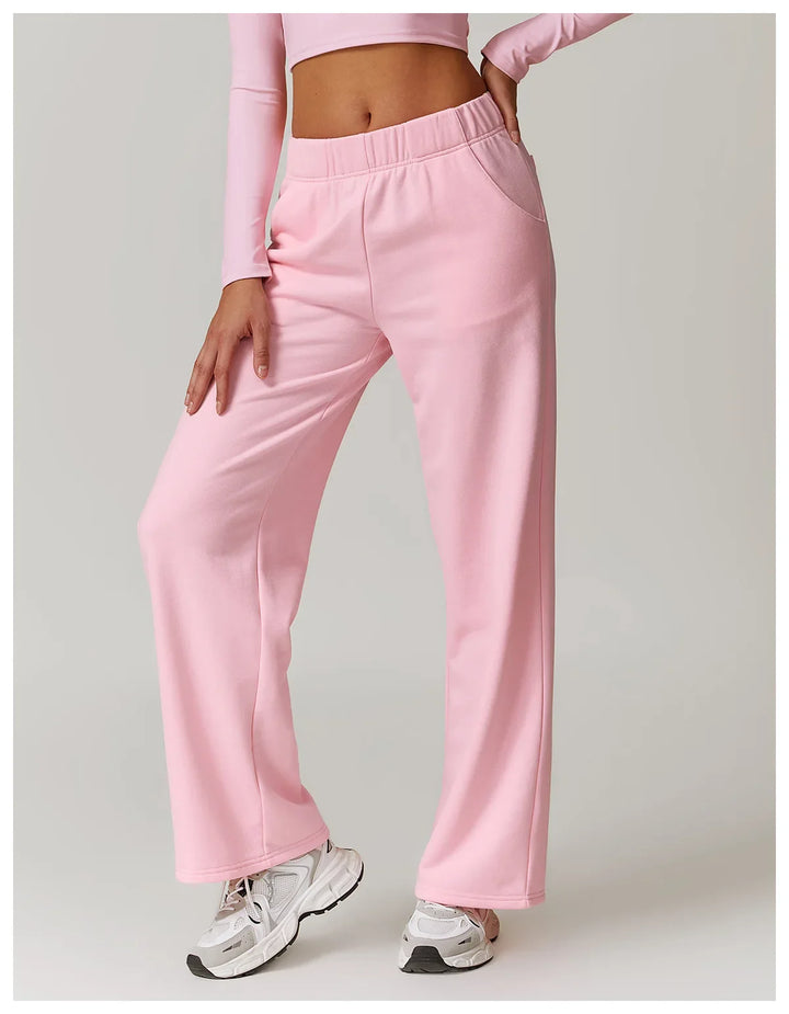 Outdoor High Waist style Straight Leg Sweatpants