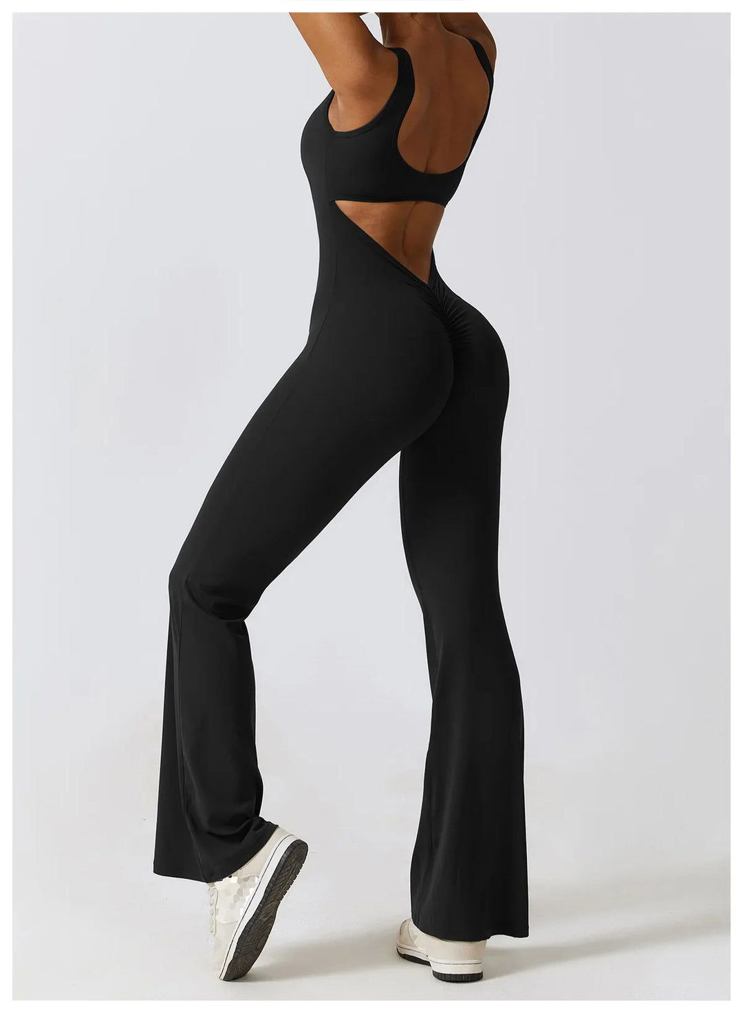 One-Piece Stretch V Back Jumpsuit