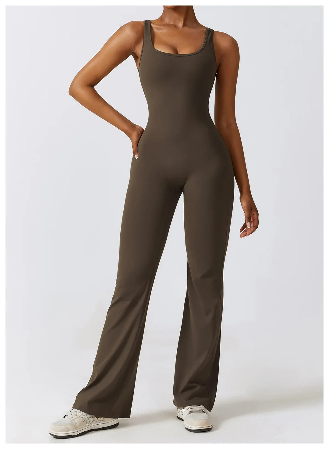 One-Piece Stretch V Back Jumpsuit