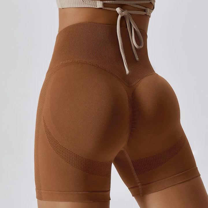 Seamless Peach Hip-Lifting High Waist Shorts