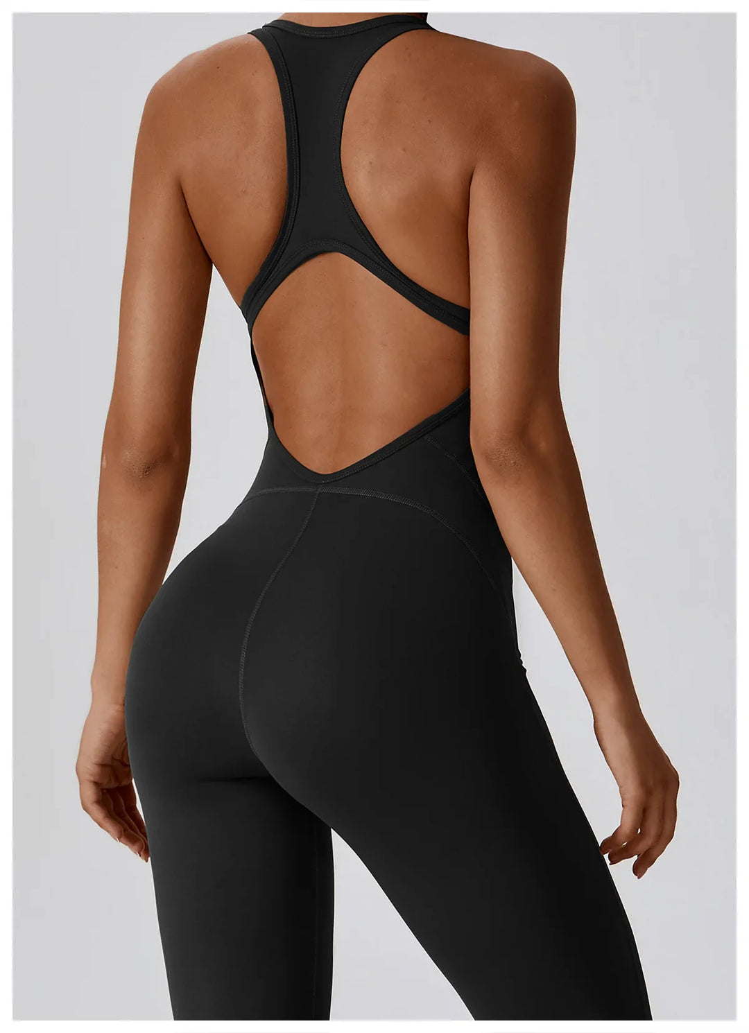 Sleeveles V Back Yoga Jumpsuit