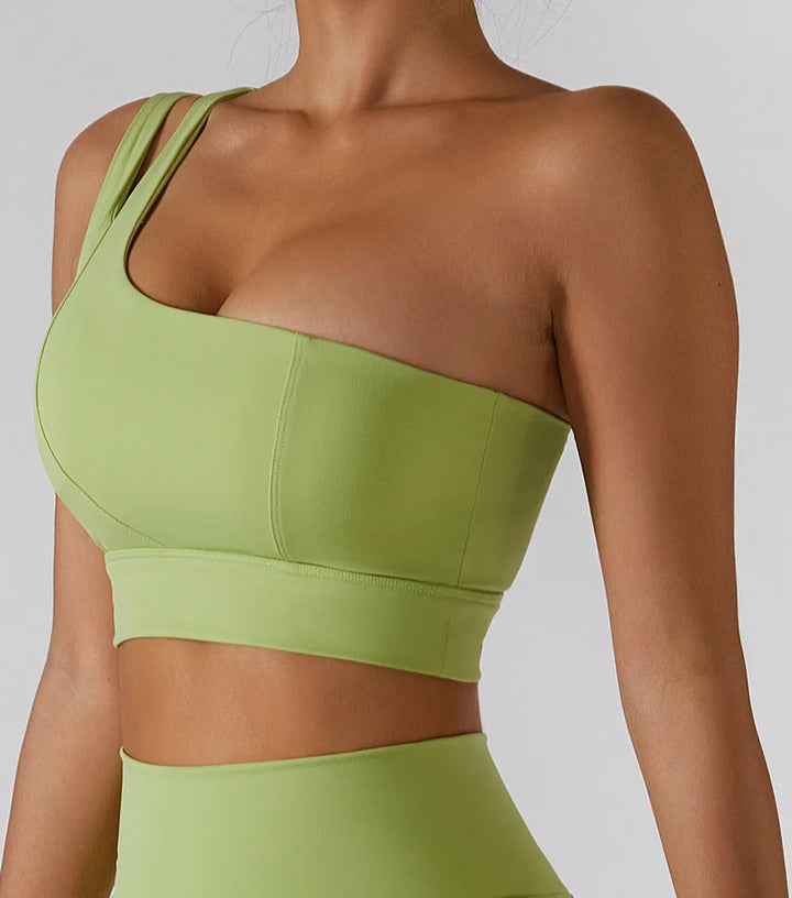 High Stretch Comfy One-Shoulder Sports Bra