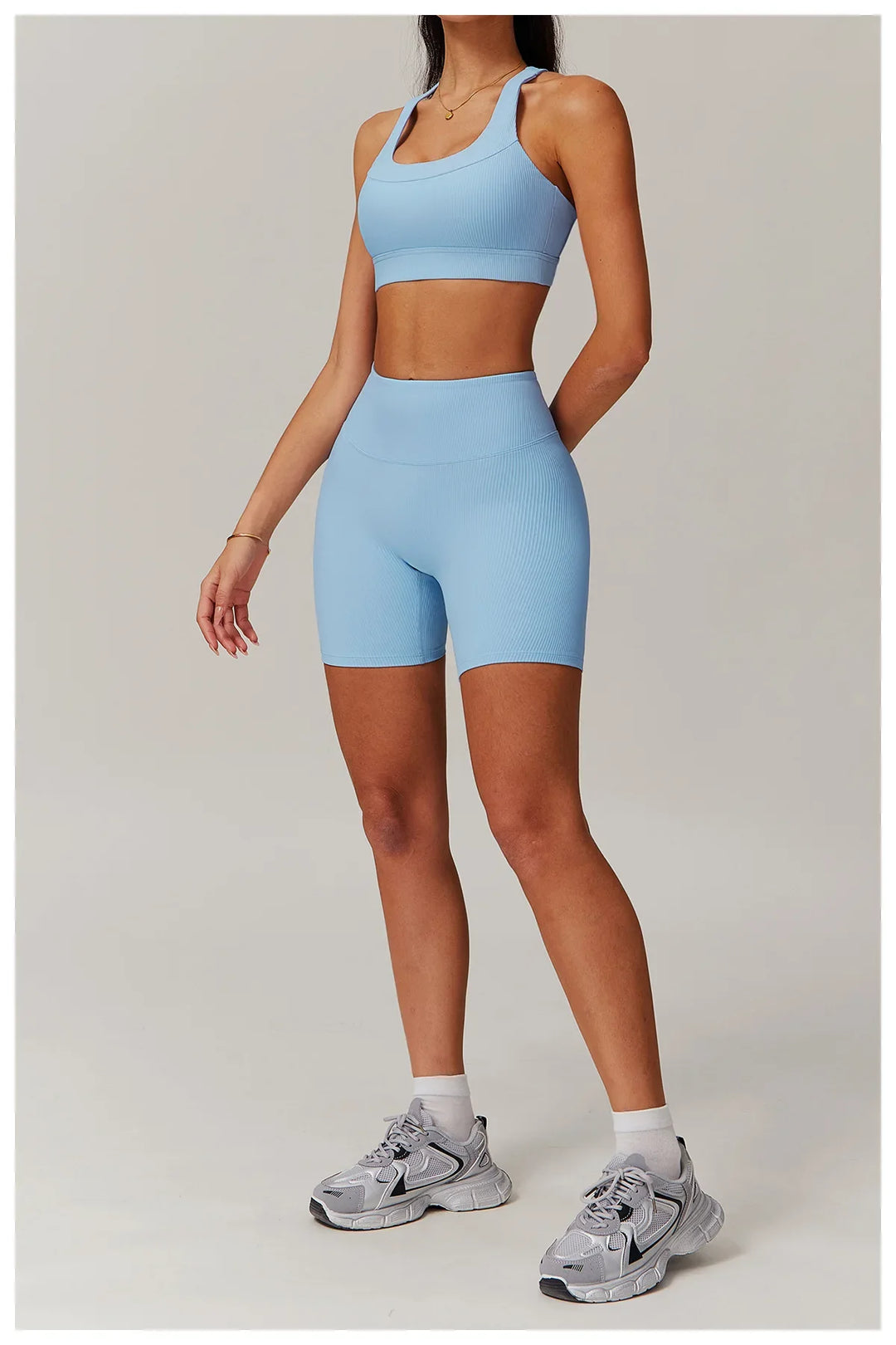 Ribbed High Waist Scrunch Butt Yoga Shorts