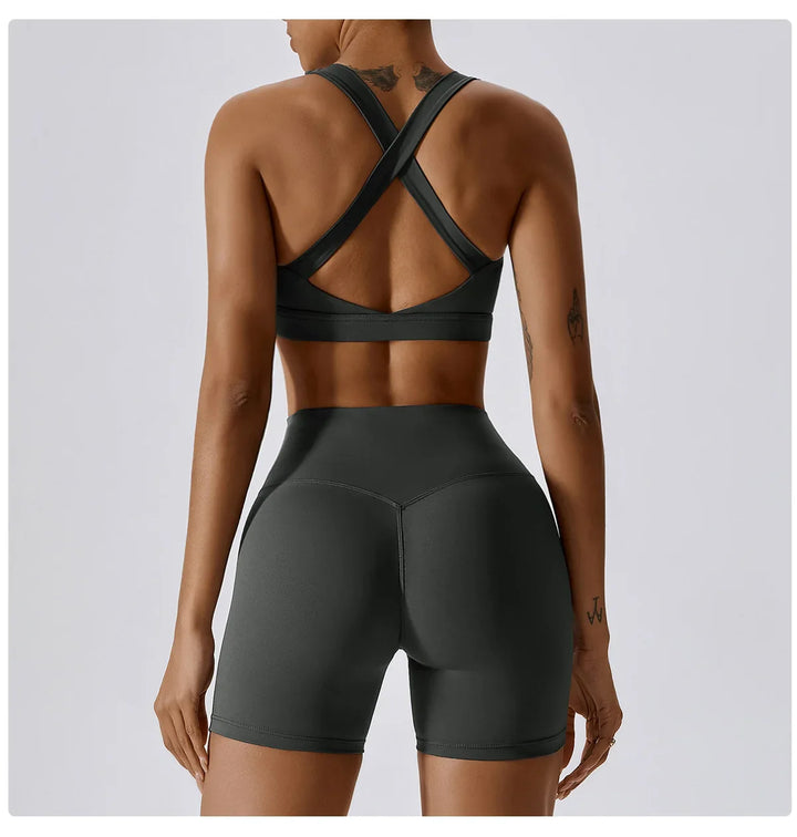 High Intensity Cross Strap Shockproof Sports Bra