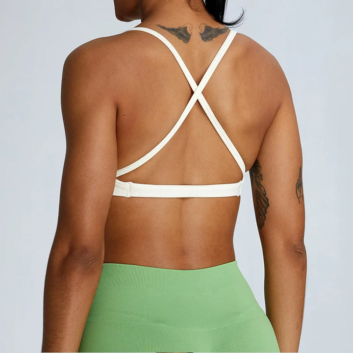 Sexy Cross Strap Seamless Sports Bra