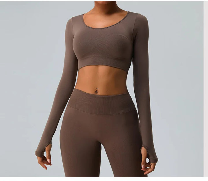 Sexy Seamless Yoga Long Sleeve T-Shirts