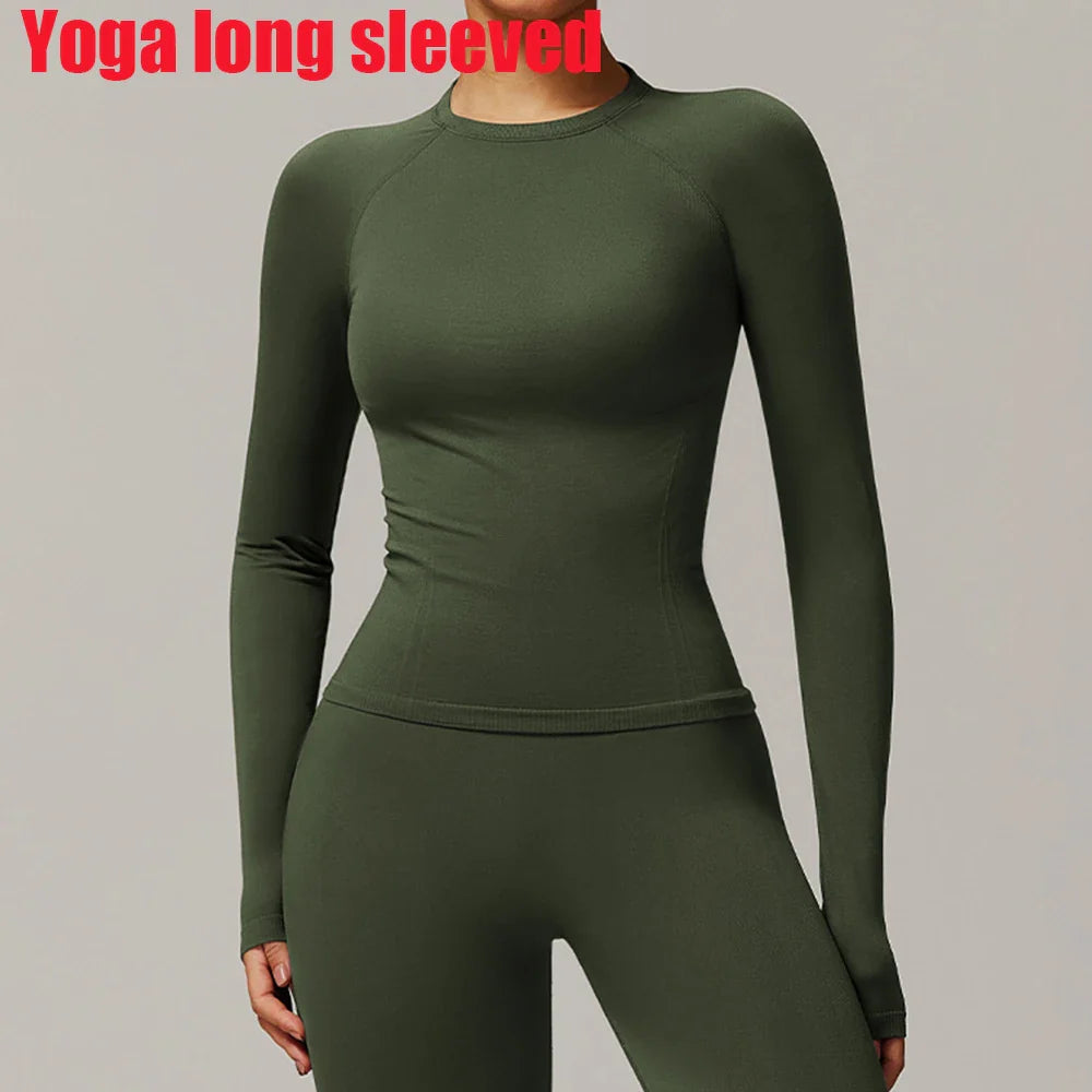 Fitness Seamless Yoga  Long Sleeve T-Shirts