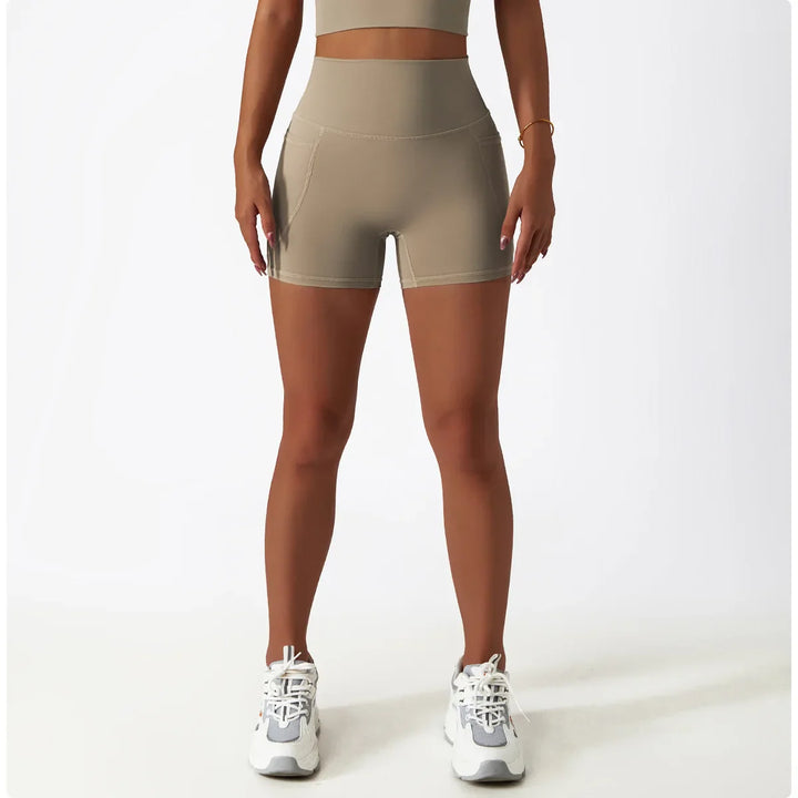 Butt Lift Elastic Yoga Shorts with High Waist