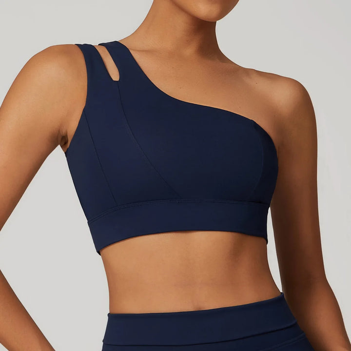 High Stretch Comfy One-Shoulder Sports Bra