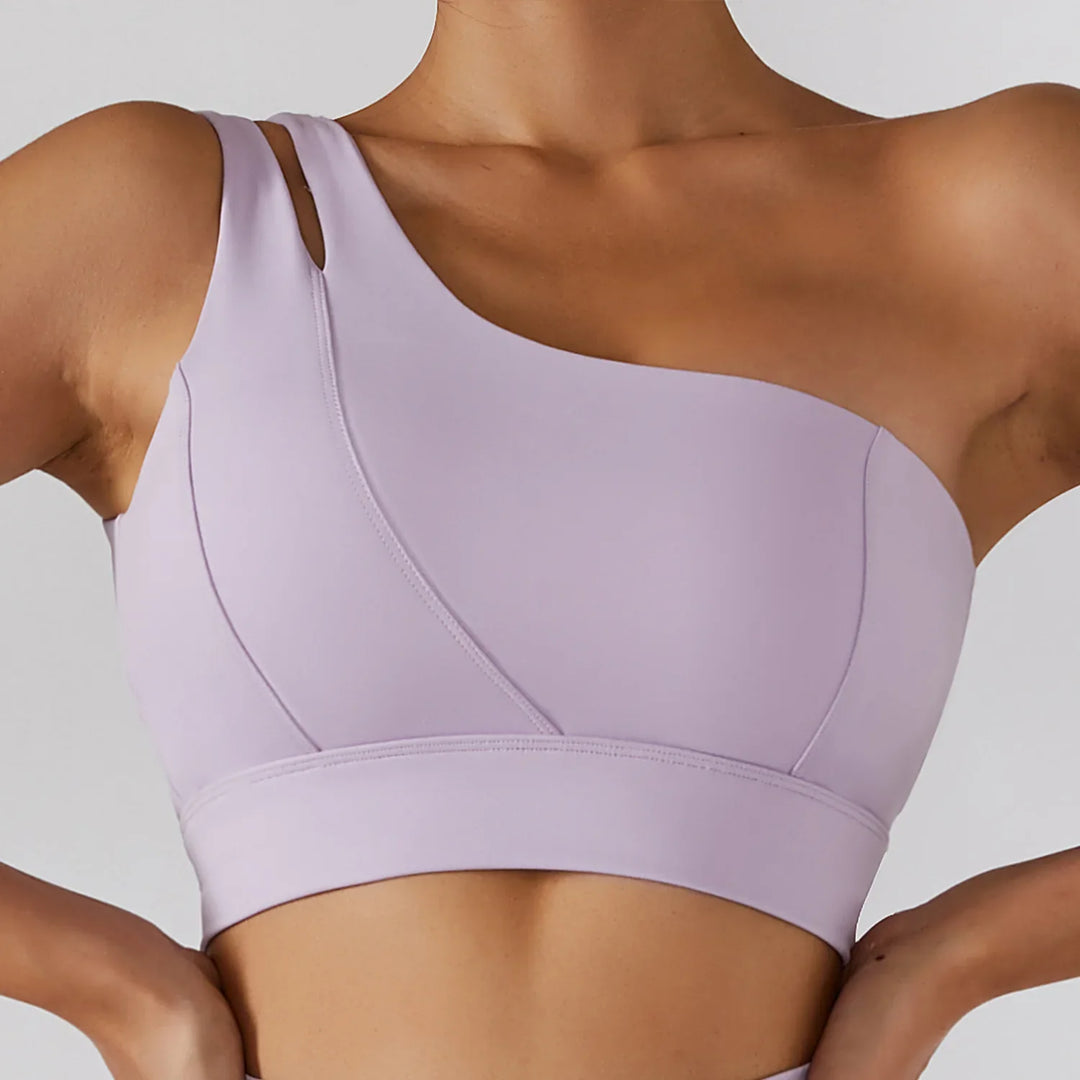 High Stretch Comfy One-Shoulder Sports Bra