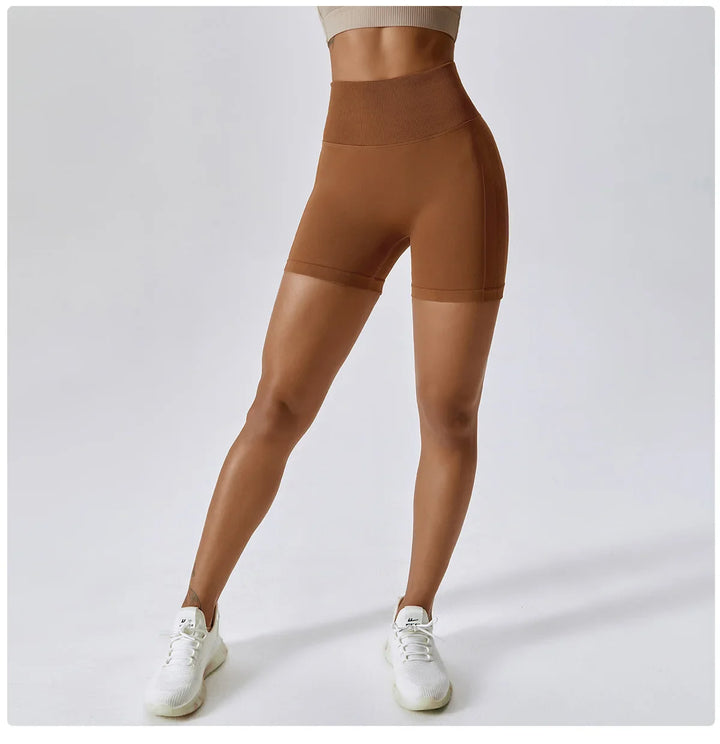 Seamless Peach Hip-Lifting High Waist Shorts