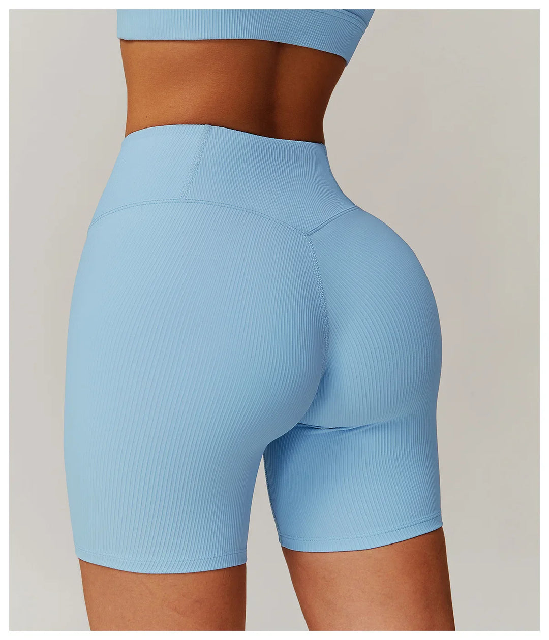 Ribbed High Waist Scrunch Butt Yoga Shorts