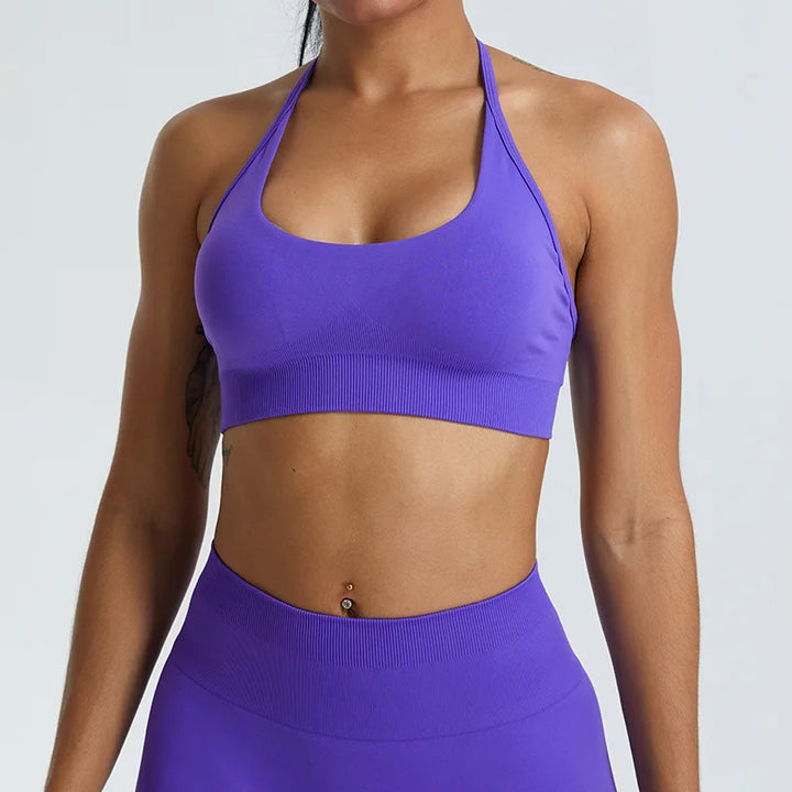 Hanging Neck Seamless Sports Bra