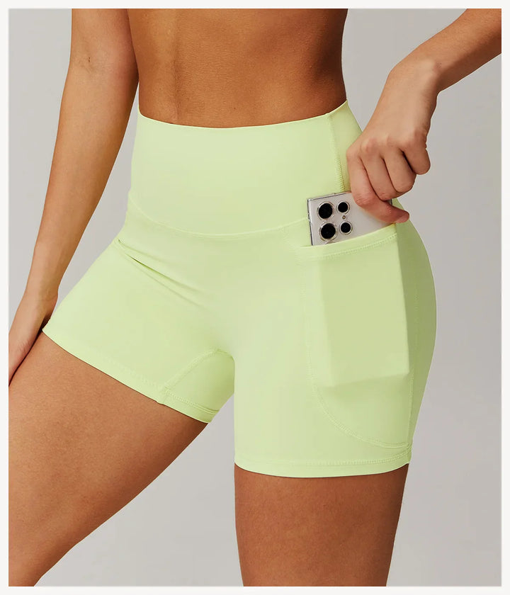 Butt Lift Elastic Yoga Shorts with High Waist