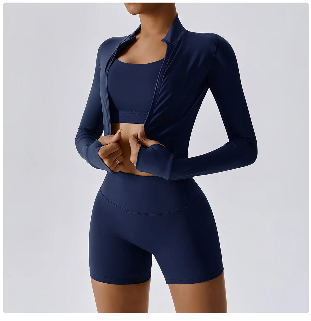 Zipper Yoga Sportswear Set for Women