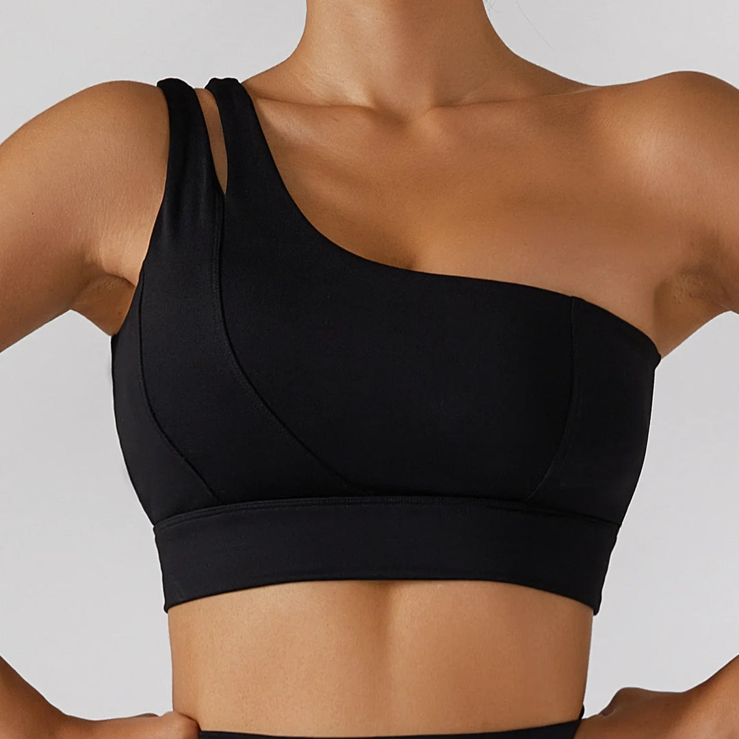 High Stretch Comfy One-Shoulder Sports Bra