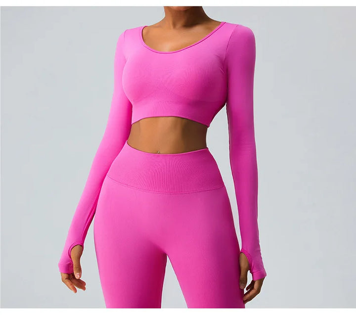 Sexy Seamless Yoga Long Sleeve T-Shirts