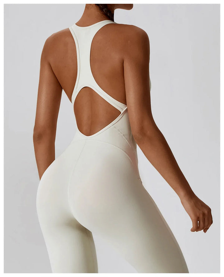 Sleeveles V Back Yoga Jumpsuit