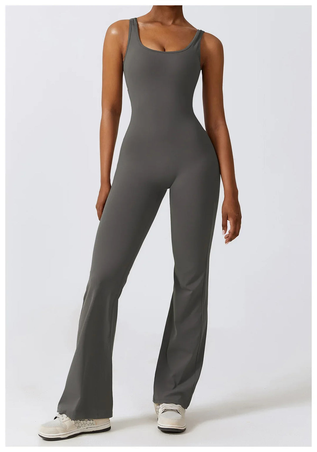 One-Piece Stretch V Back Jumpsuit