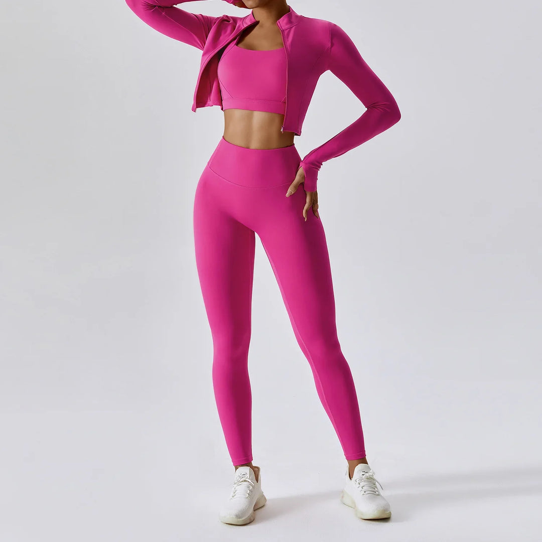 Zipper Yoga Sportswear Set for Women