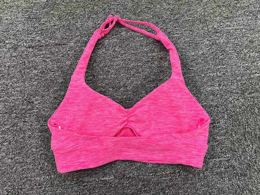 Tie dyed Pushup Backless Tight Halter Sports Bra