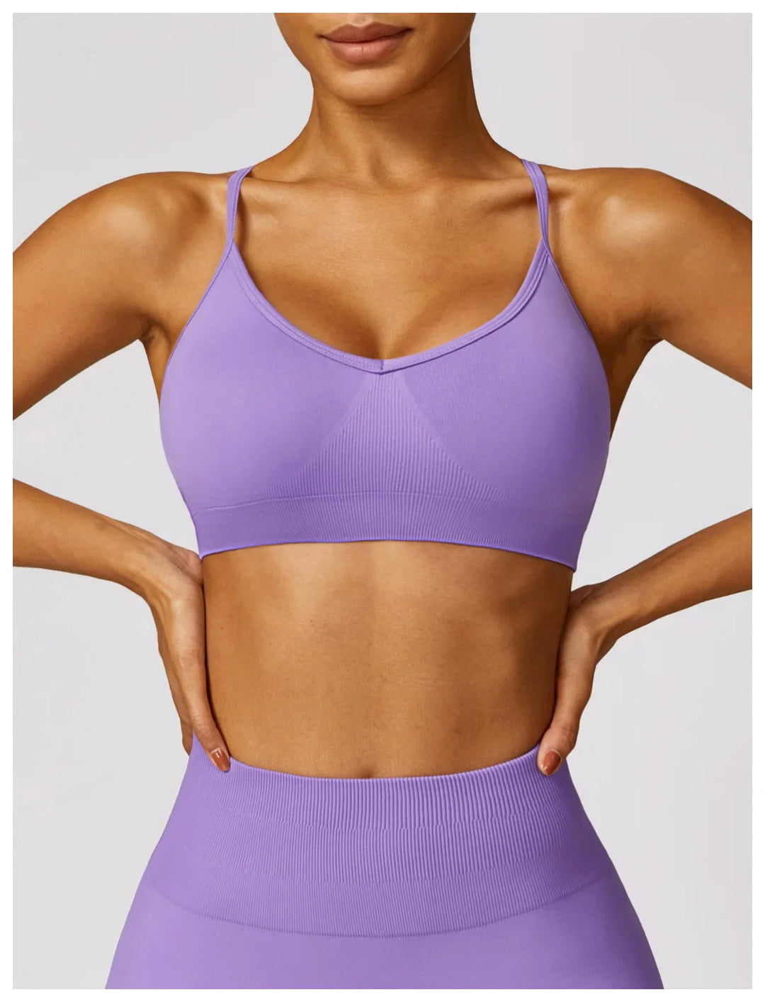 Cross Strap Push Up Seamless Sport Bra