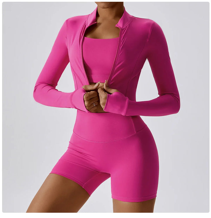 Zipper Yoga Sportswear Set for Women