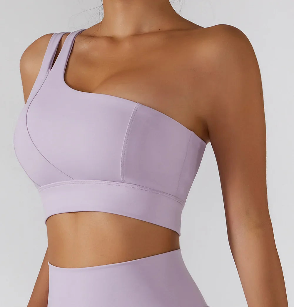 High Stretch Comfy One-Shoulder Sports Bra