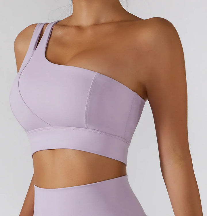 High Stretch Comfy One-Shoulder Sports Bra