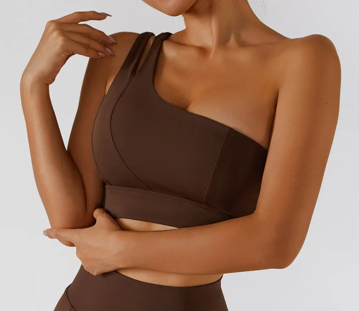 High Stretch Comfy One-Shoulder Sports Bra