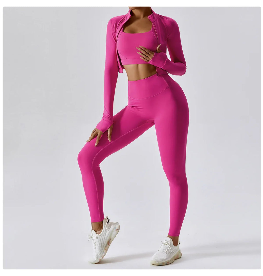 Zipper Yoga Sportswear Set for Women